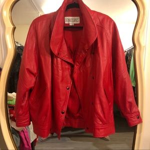 Vintage Red Leather Jacket